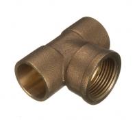 End Feed Female Iron Tee - 15mm x 15mm x 1/2in BSP